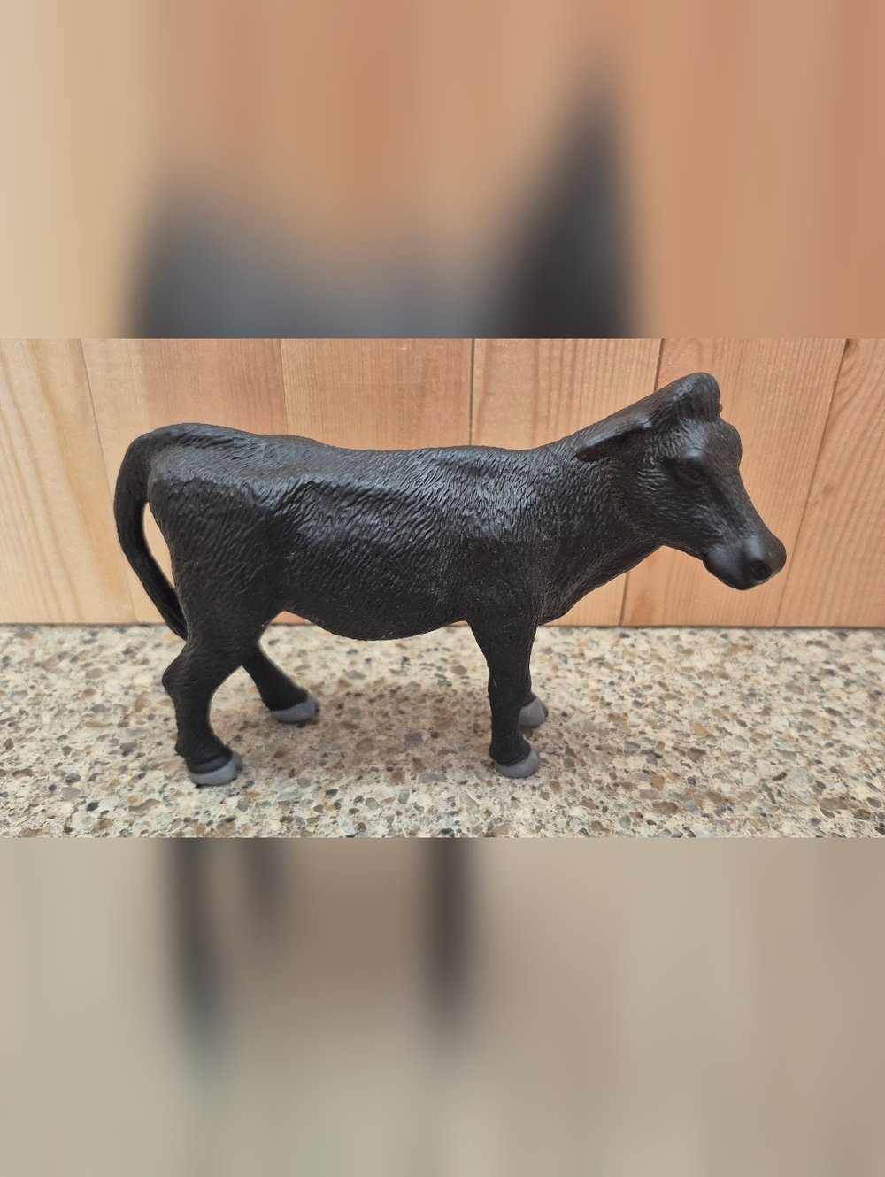 TOMY Big Farm Black Angus Cow Figurine 1:16 Scale Replica Animal Toy 5.5"